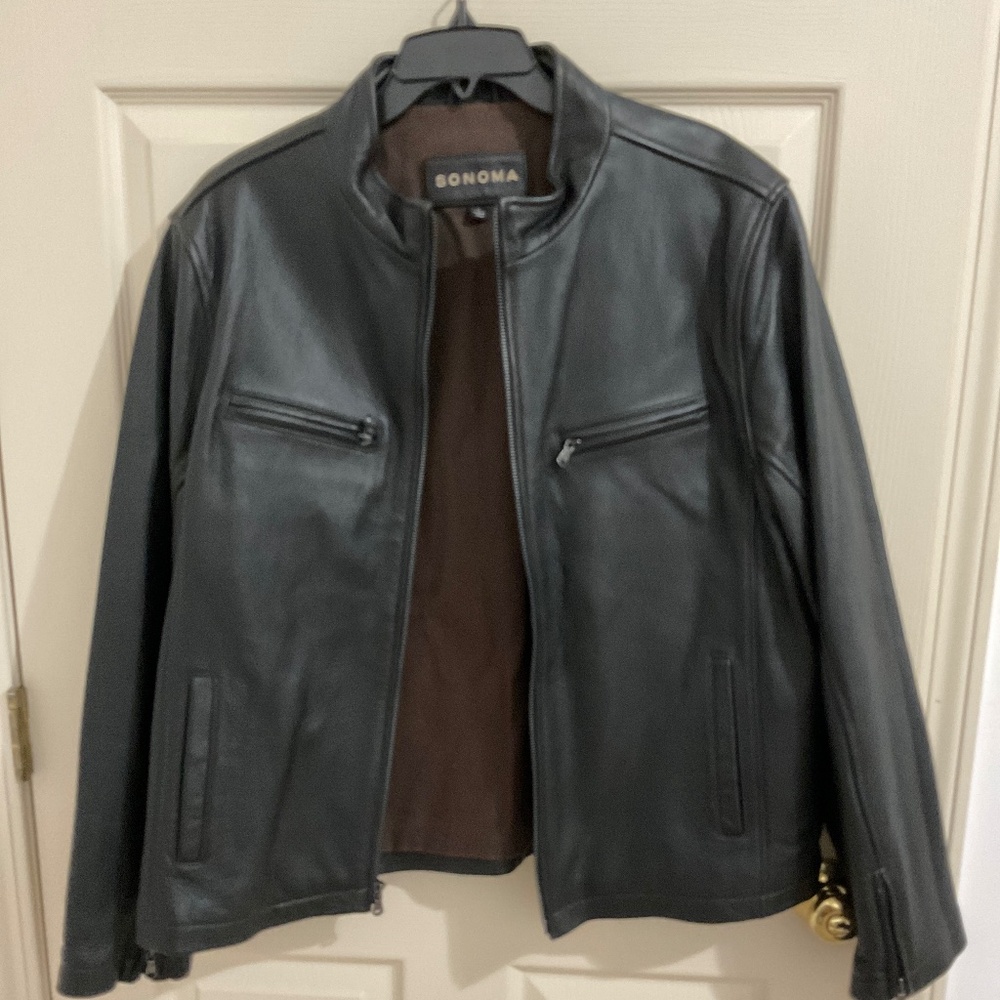 Men’s Leather Bomber Jacket